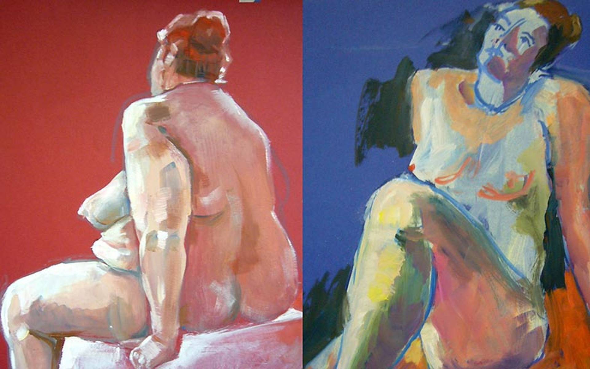 üppiger Frauenakt in Farbe