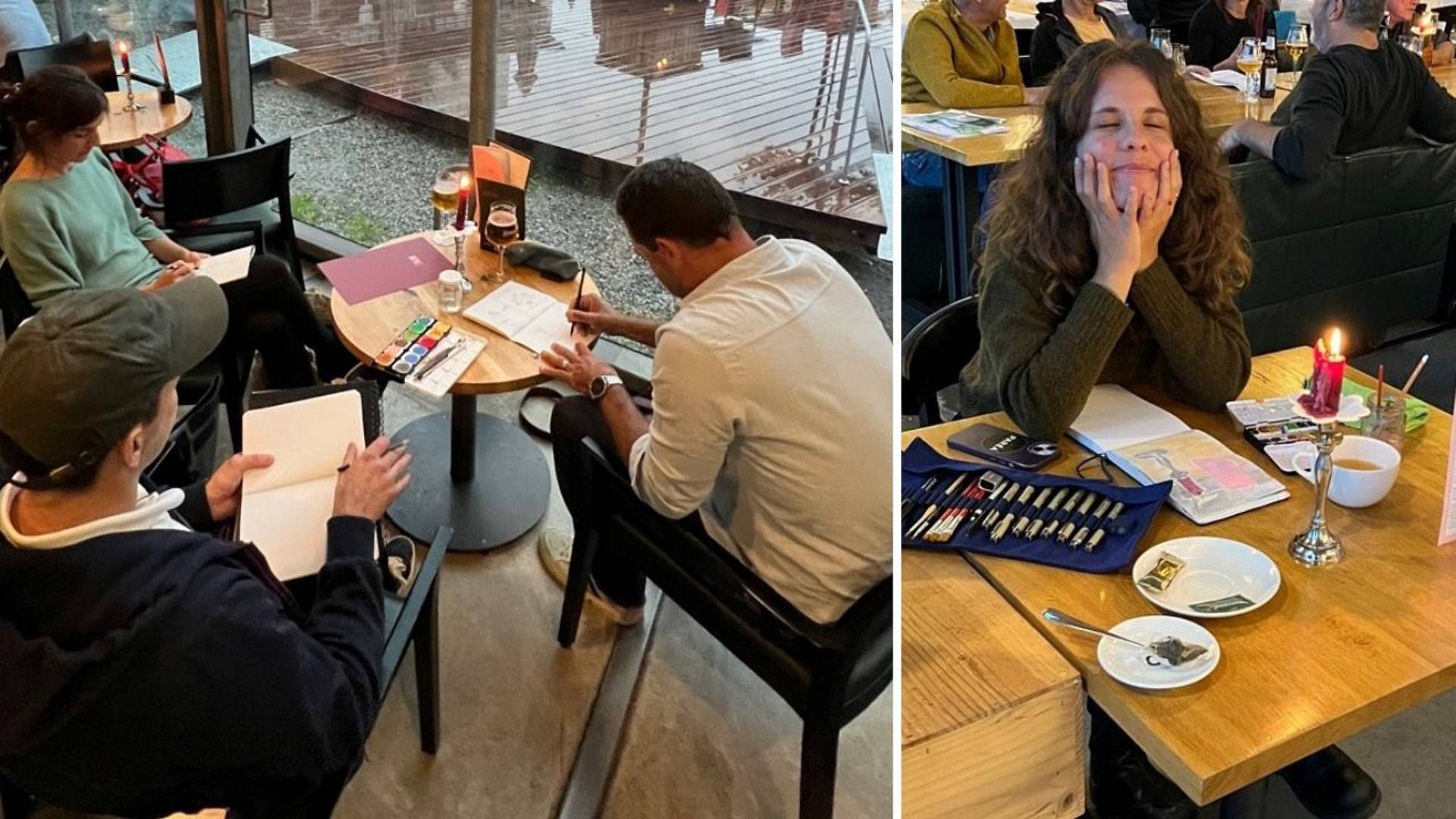 Gruppe von Menschen am Skizzieren