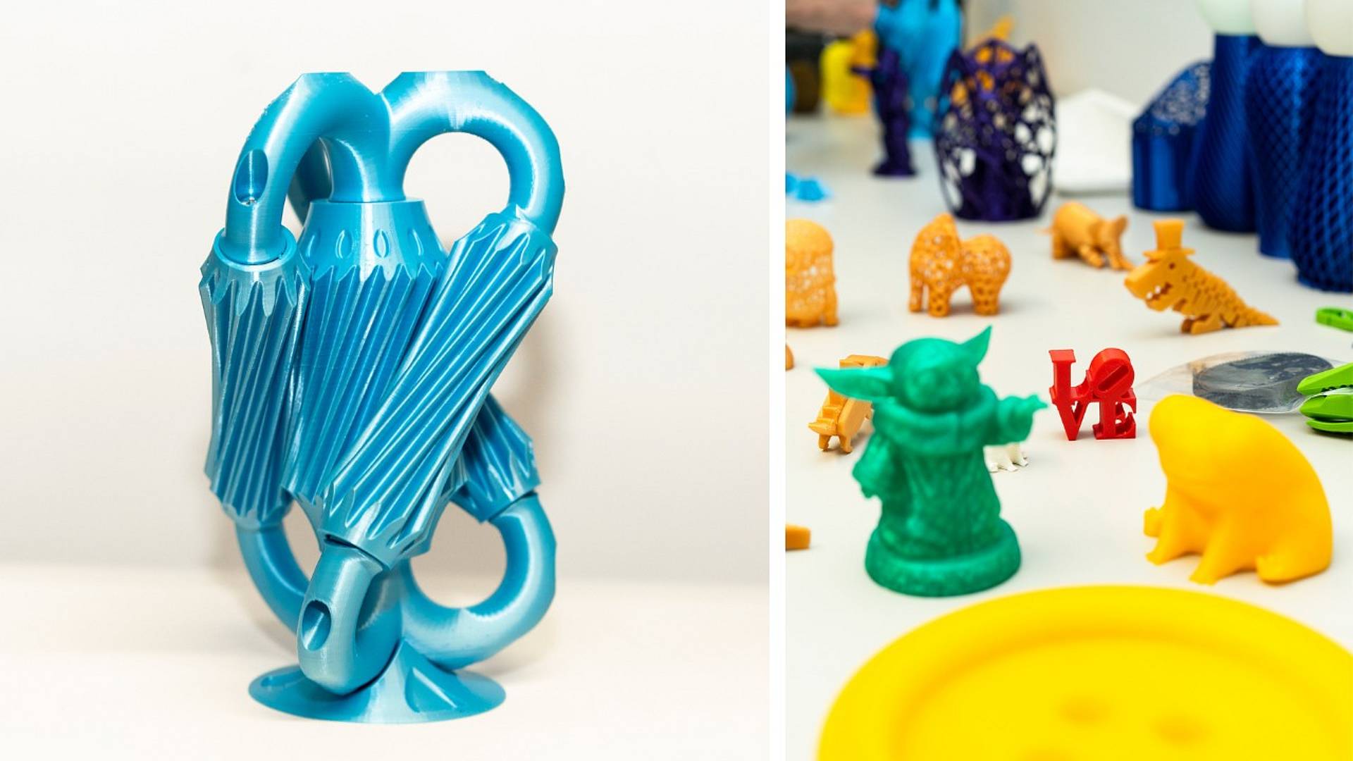 Verschiedene Objekte aus dem 3D-Drucker
