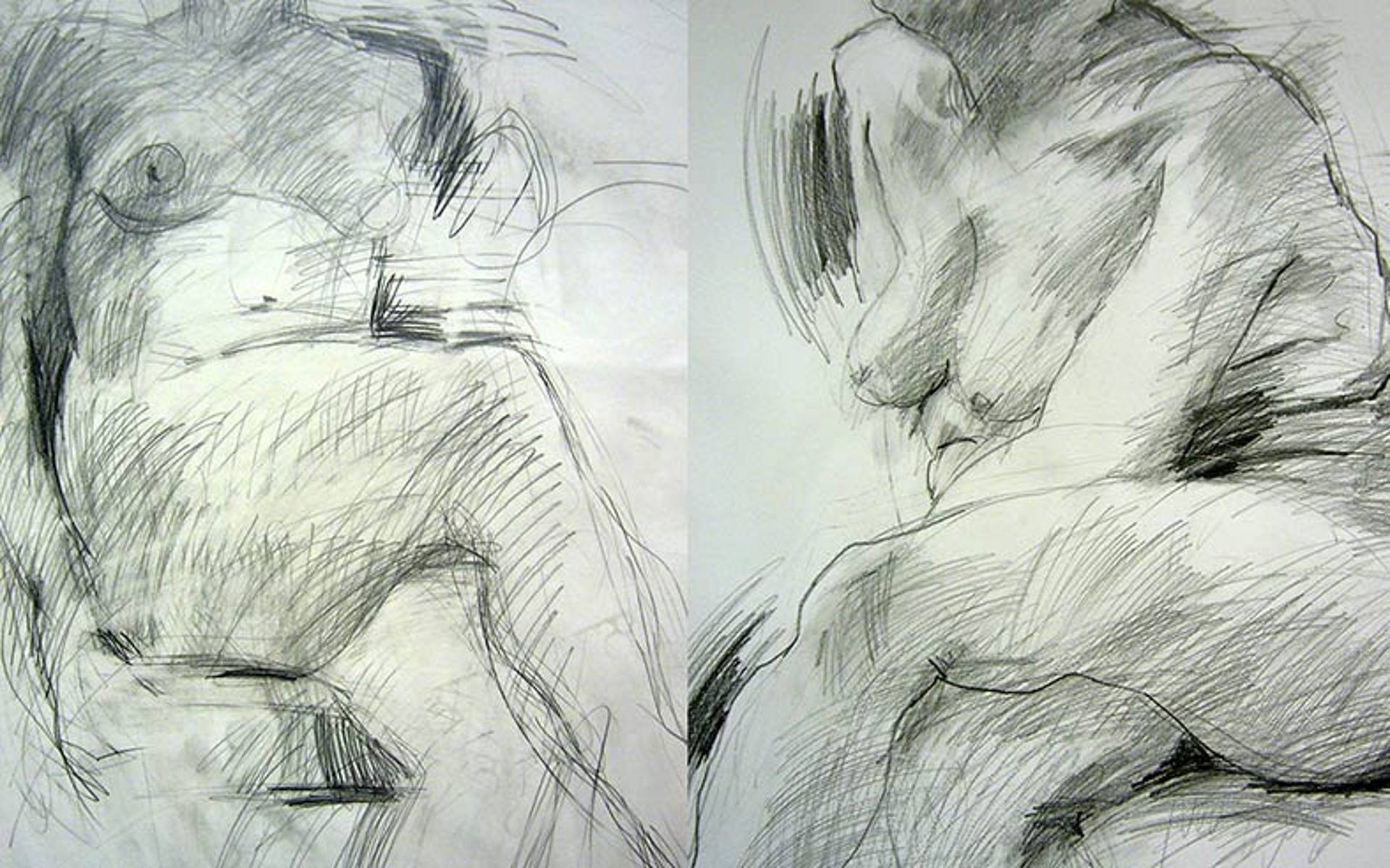 Akt Skizze Frau in grautönen